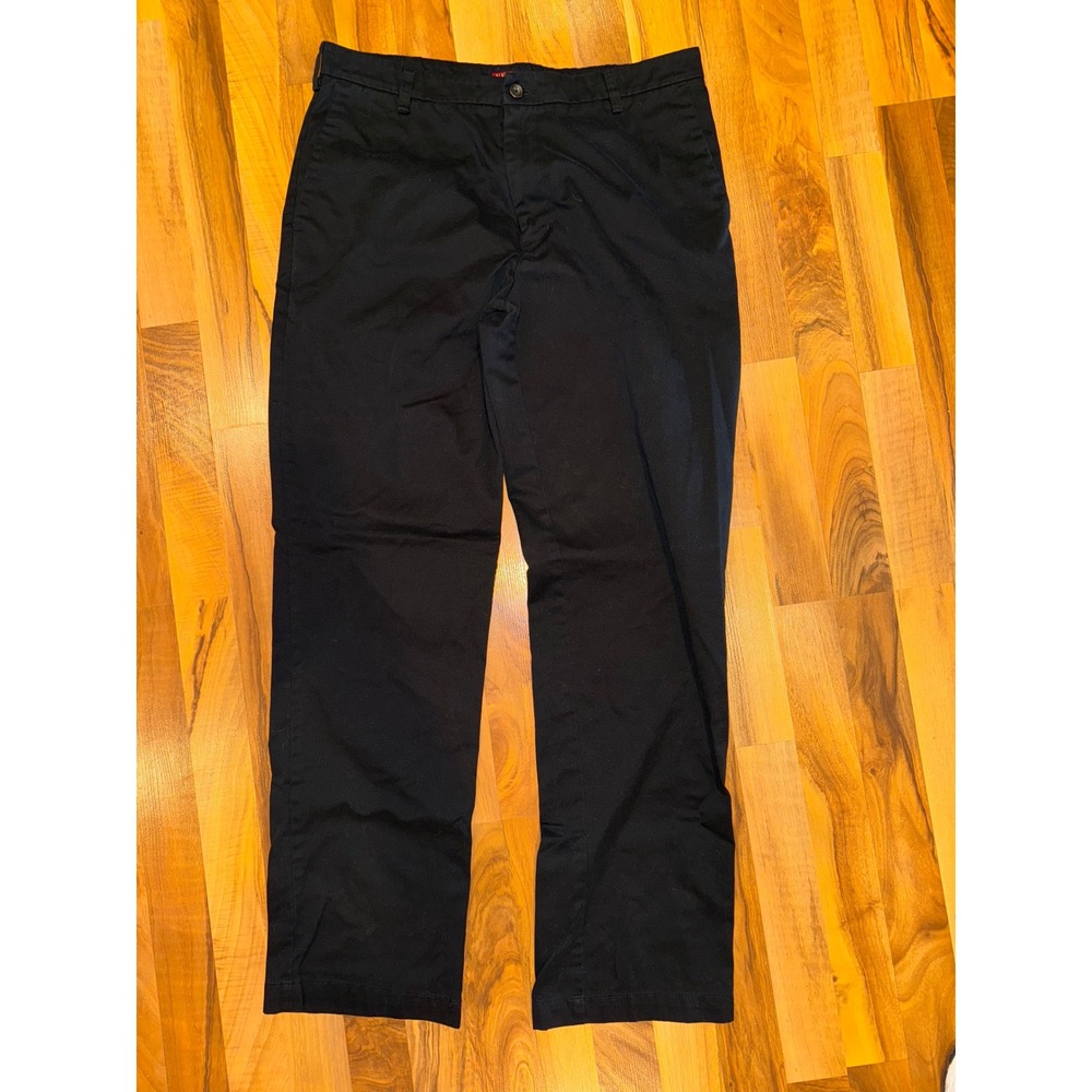 Merona Mens 36x34 Khaki Supreme Ultimate Chino Pants Black Cotton Blend career